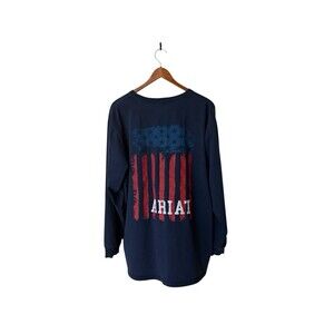 Ariat FR Shirt Mens Size Large Long Sleeve American Flag Work Fire Size XXL Blue